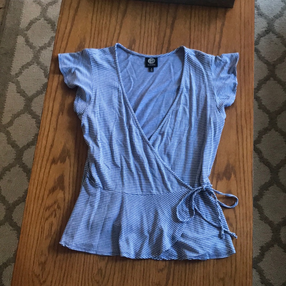 Gingham Peplum Shirt